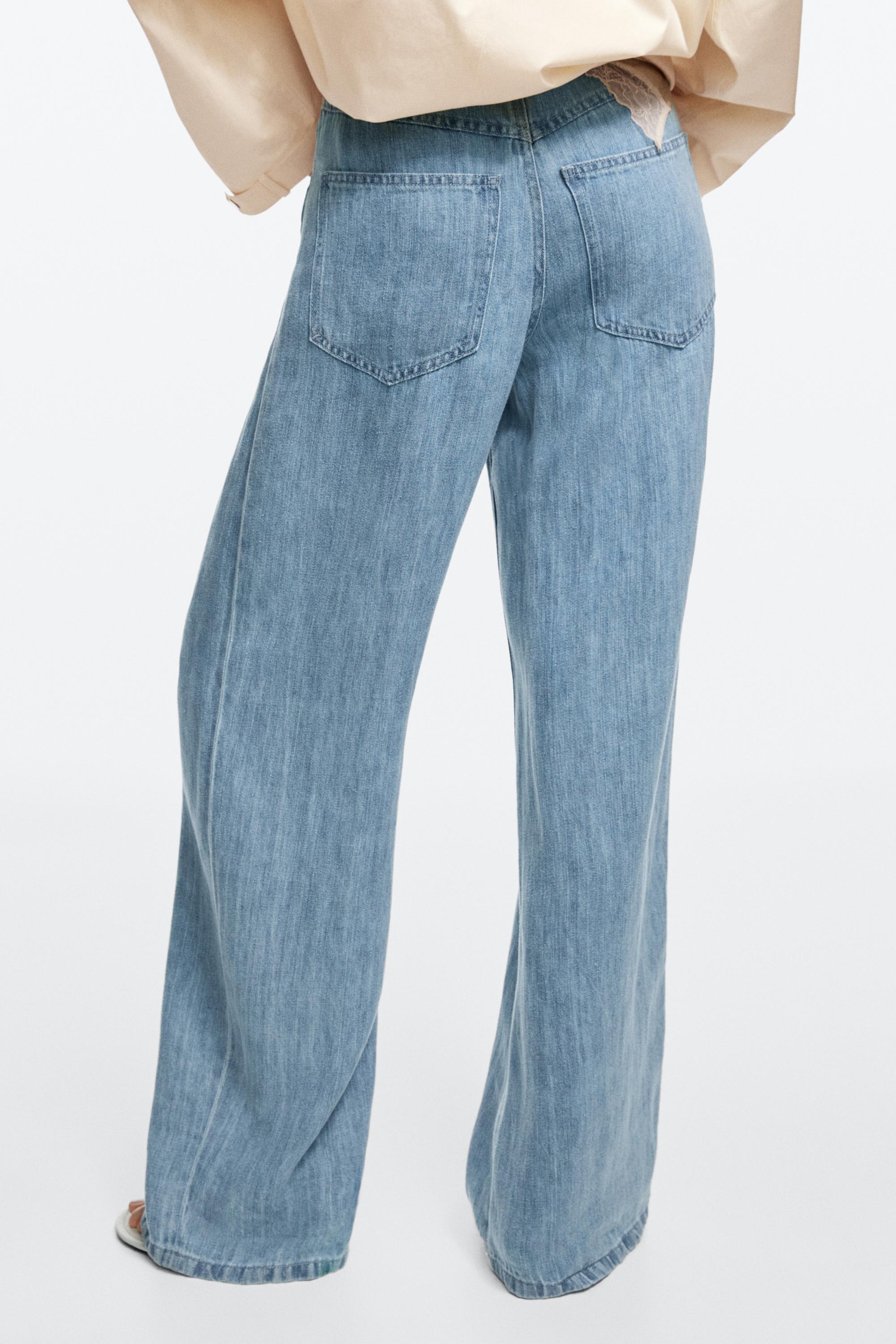 Jean barrel fit taille haute 100 % lin